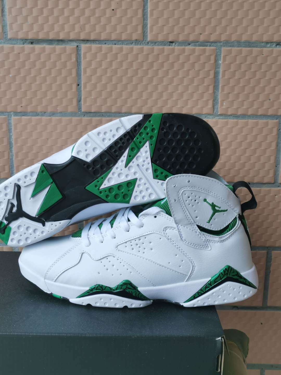 Sneakers, White Green Colorway, Lace Up Design, Casual Gift for Sneaker Fans