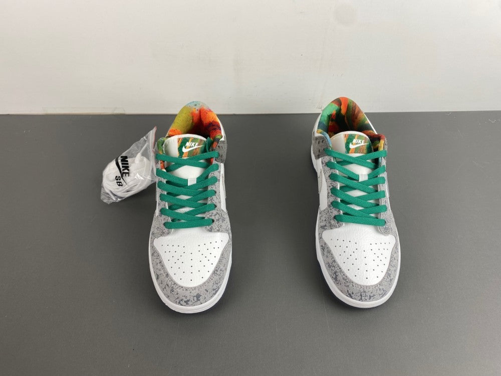 Low Top Sneakers, White Green Colorway, Lace Up Design, Casual Gift for Sneaker Fans