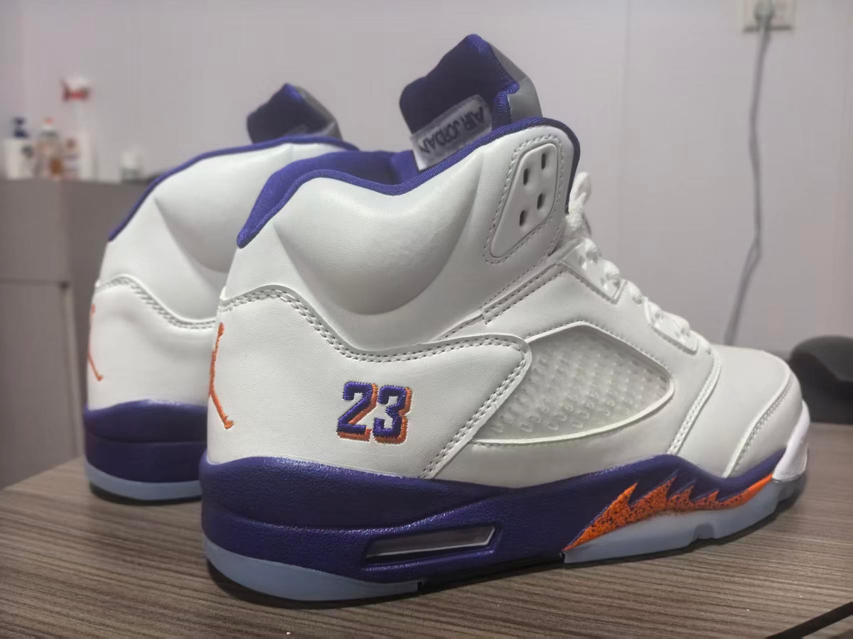 High Top Sneakers, White Purple Colorway, Lace Up Design, Casual Gift for Sneaker Fans