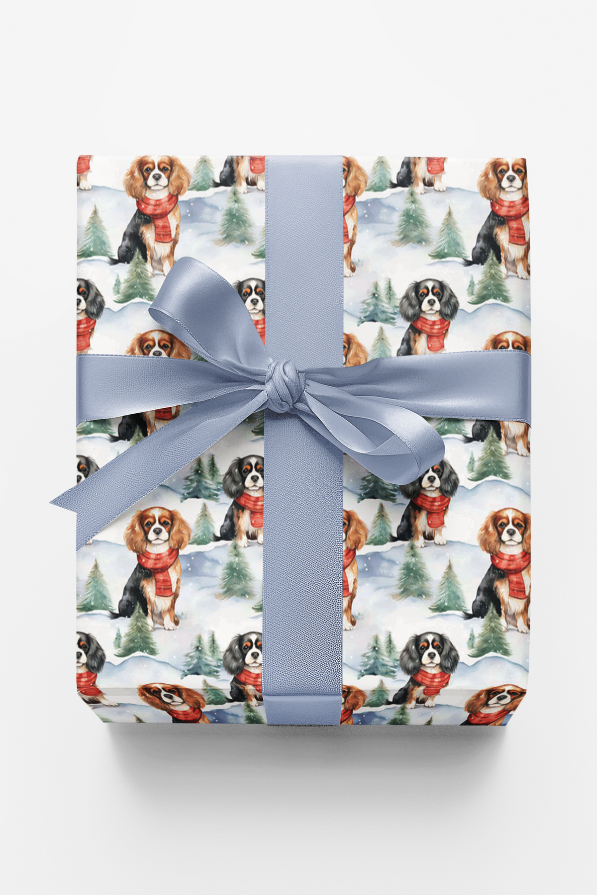 Festive Winter Dog Gift Wrap, Cavalier King Charles Spaniel Wrapping Paper, Dog Lover Christmas Wrapping Paper