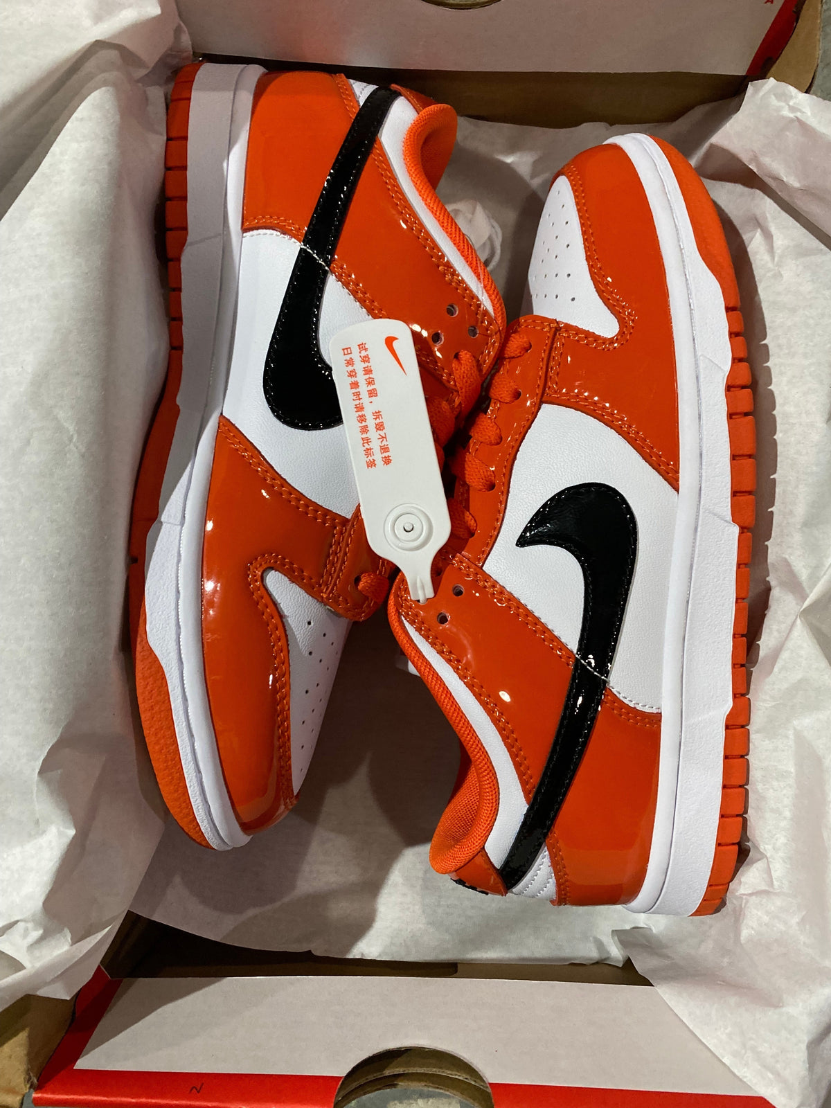 Low Top Skate Shoes, White Black Orange Colorway, Lace Up Design, Casual Gift for Shoe Lovers
