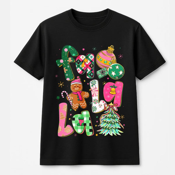 Gingerbread Man Christmas Shirt, Fa La La Christmas T-Shirt, Adorable Gingerbread Tree Graphic Tee, Festive Holiday Shirt, Xm