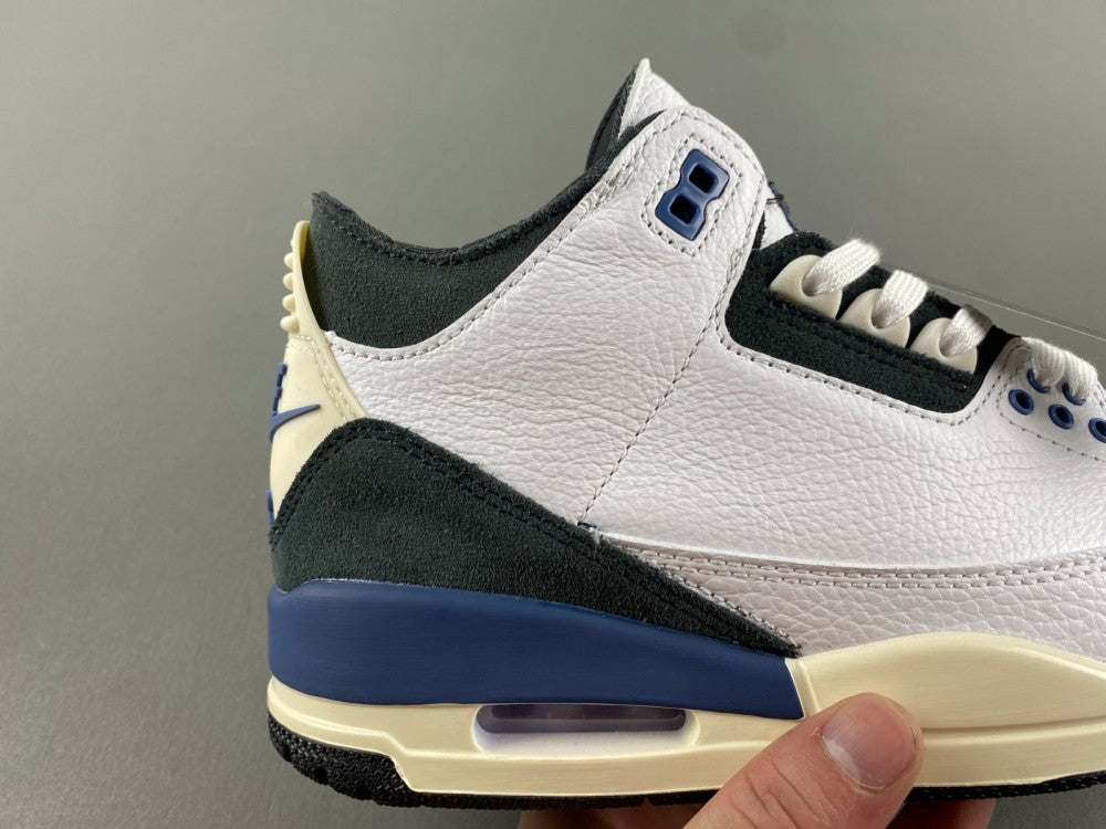 Low Top Sneakers, Blue White Black Colorway, Leather Footwear, Lace Up Design, Casual Gift for Sneaker Fans