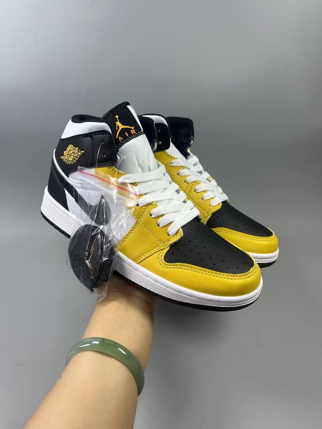 High Top Sneakers, Black Yellow Colorway, Lace Up Design, Casual Gift for Sneaker Fans