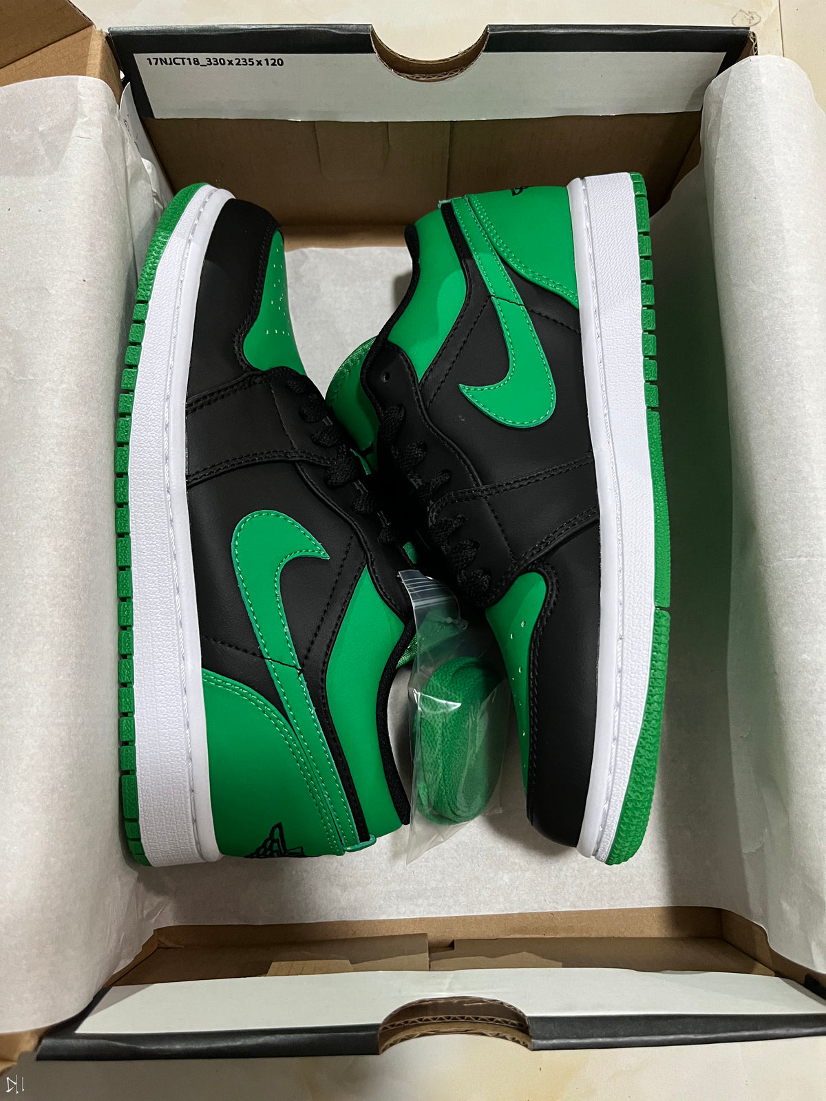 Low Top Sneakers, Black Green Colorway, Lace Up Design, Casual Gift for Sneaker Fans