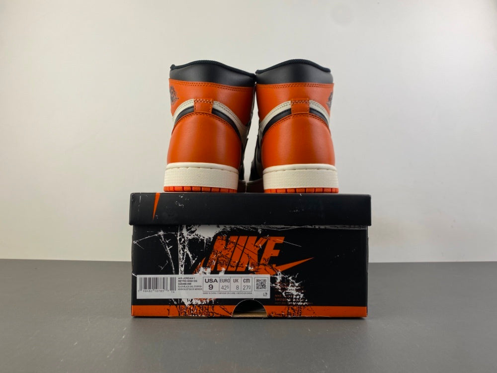 High Top Sneakers, Black White Orange Colorway, Lace Up Design, Casual Gift for Sneaker Fans