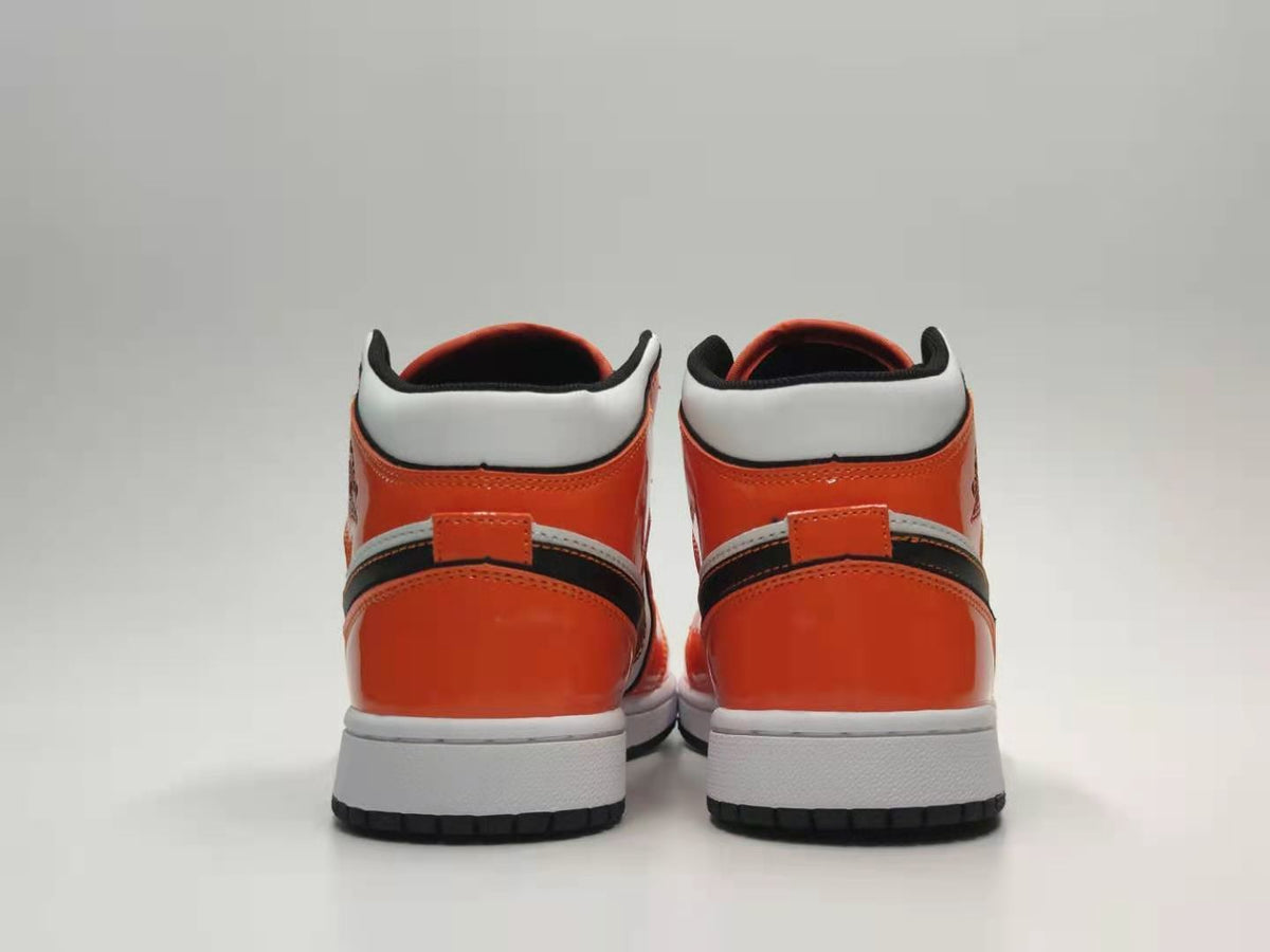Sneakers, White Black Orange Colorway, Lace Up Design, Casual Gift for Sneaker Fans