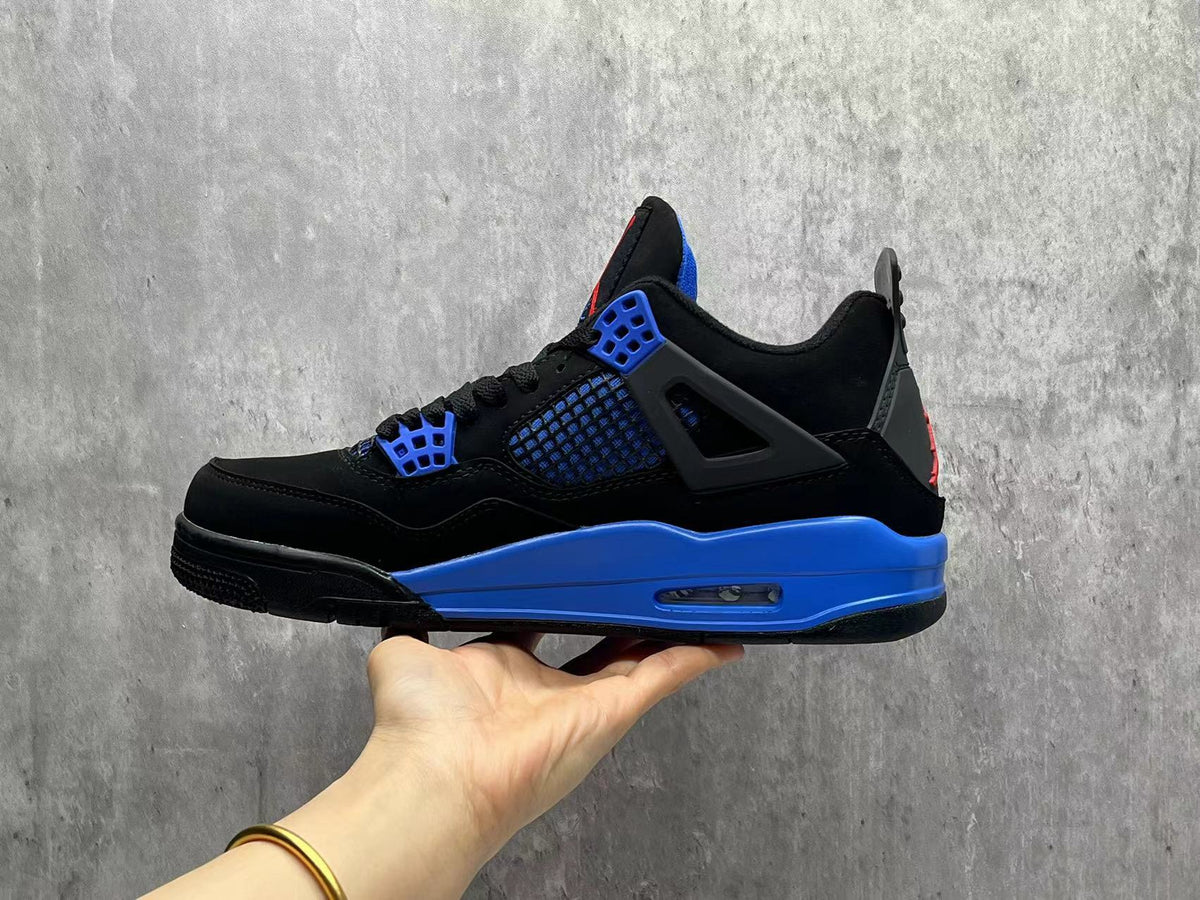 Mid Top Sneakers, Blue Black Colorway, Lace Up Design, Casual Gift for Sneaker Fans
