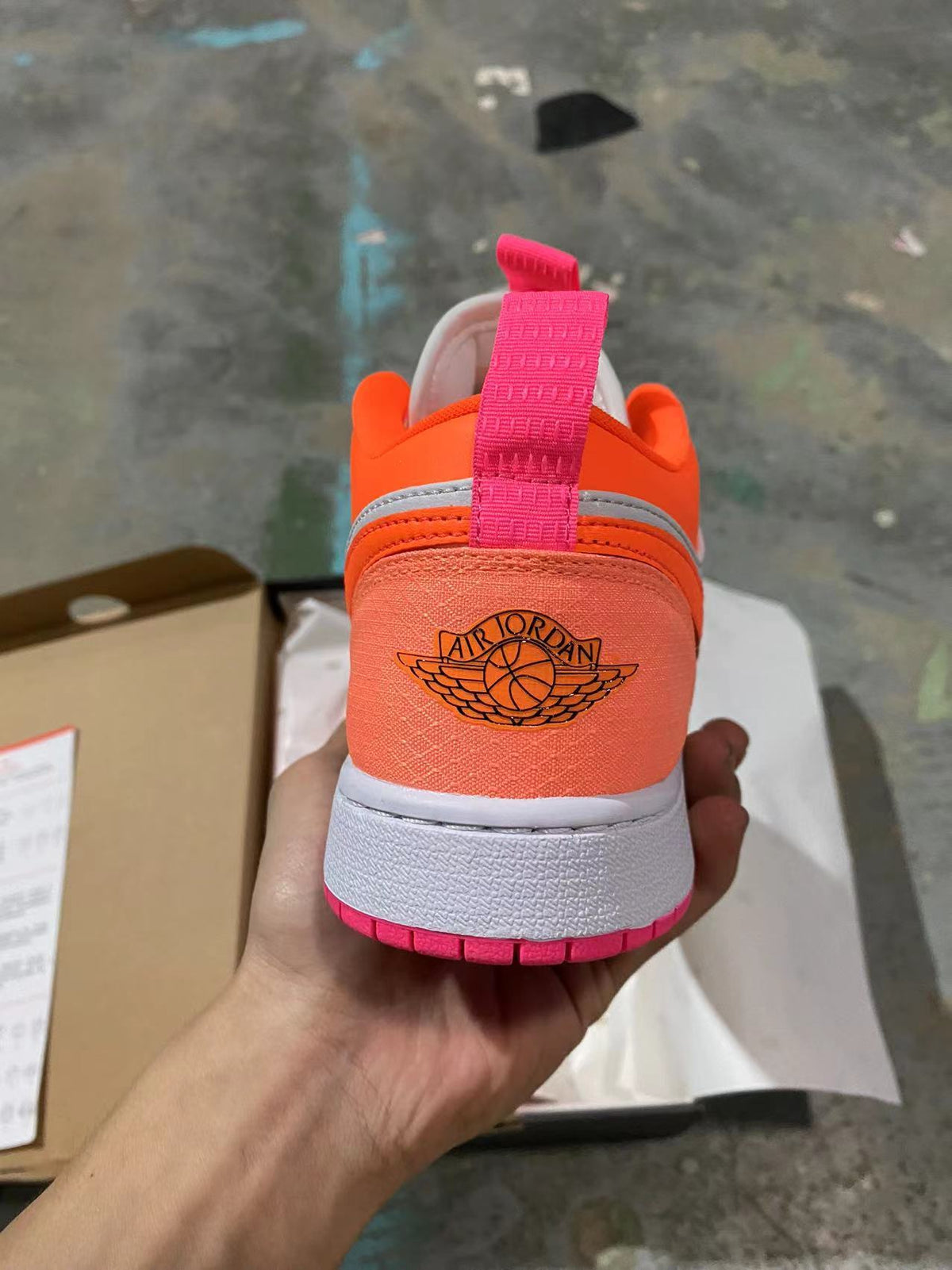 Low Top Sneakers, Orange Colorway, Lace Up Design, Casual Gift for Sneaker Fans