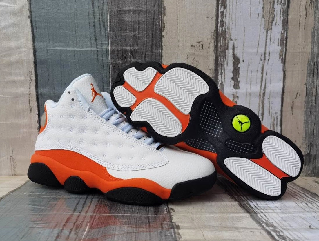 Sneakers, White Red Orange Colorway, Lace Up Design, Casual Gift for Sneaker Fans