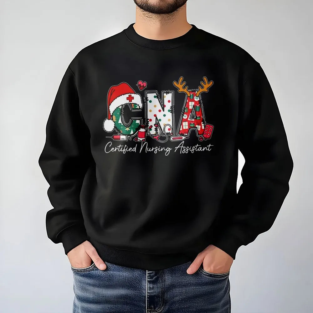 Certified Nursing Assistant Holiday Sweater, CNA Christmas Sweatshirt, Festive CNA Nurse Crewneck, Healthcare Worker Xmas Pre
