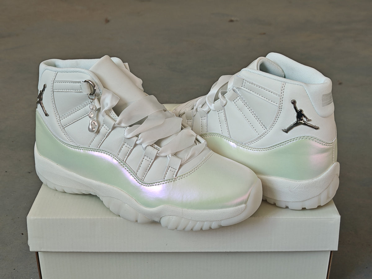 High Top Sneakers, White Colorway, Lace Up Design, Casual Gift for Sneaker Fans