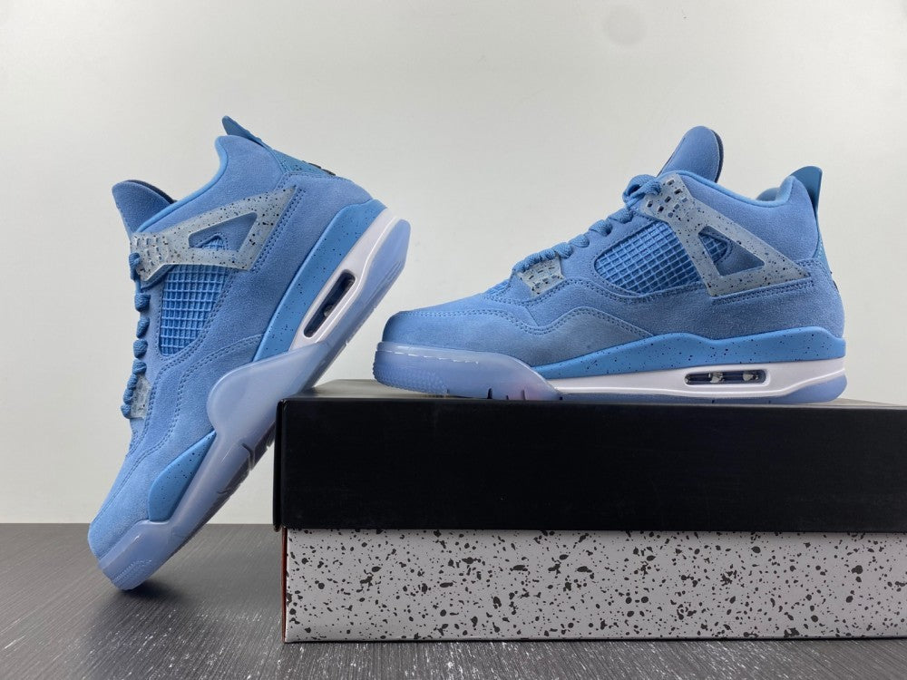 Retro Sneakers, Blue Colorway, Leather Footwear, Lace Up Design, Casual Gift for Sneaker Fans