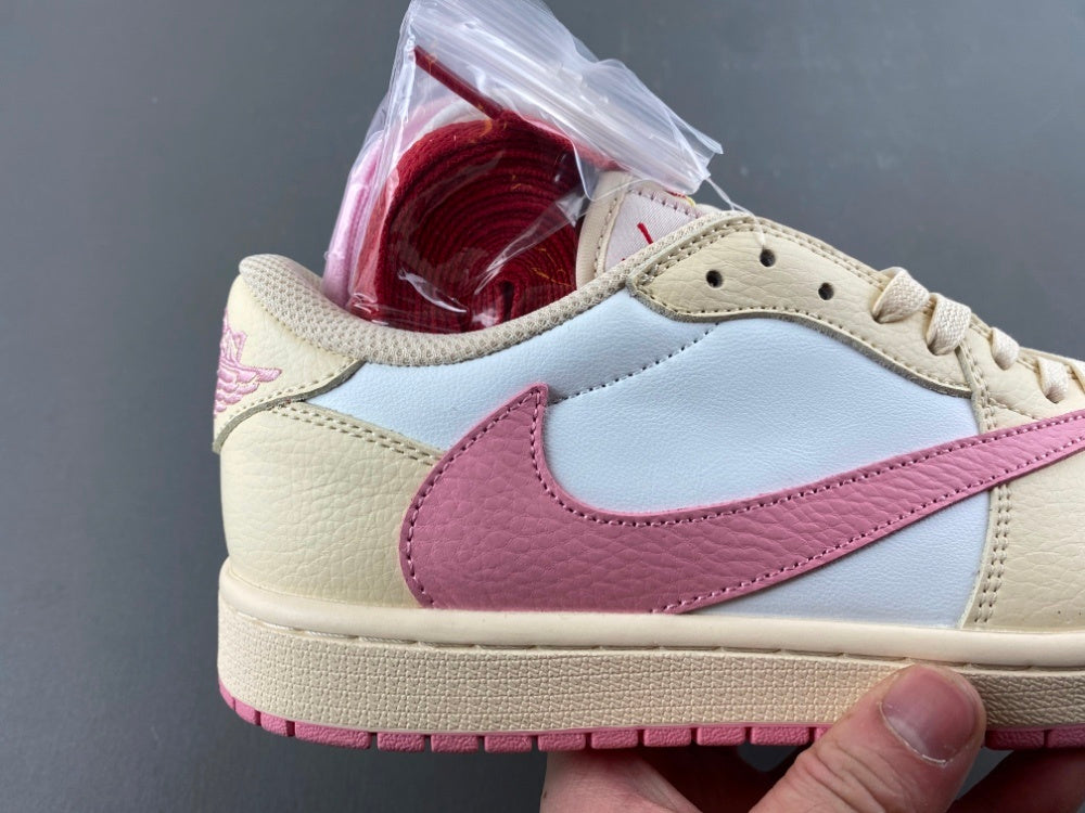 Low Top Sneakers, White Pink Colorway, Reverse Hook Design, Lace Up Design, Casual Gift for Sneaker Fans