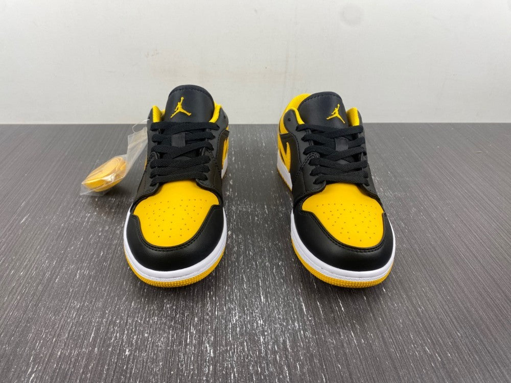 Low Top Sneakers, Black Yellow Colorway, Lace Up Design, Casual Gift for Sneaker Fans