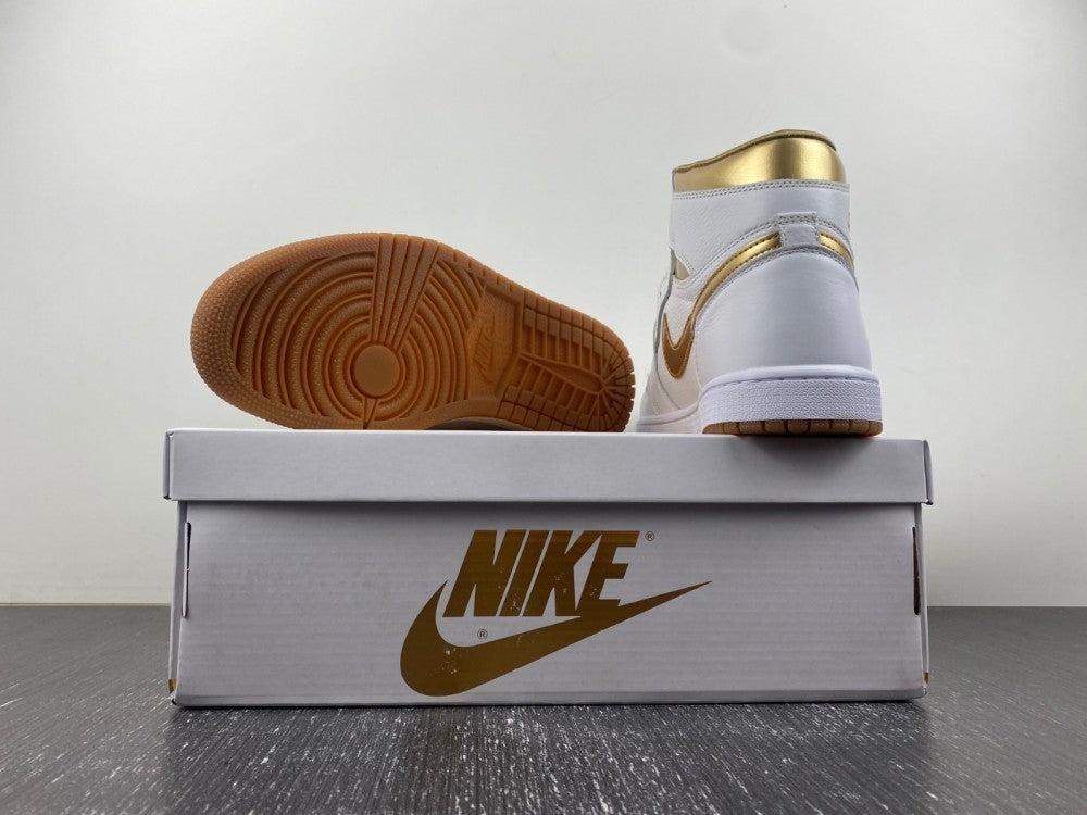 Retro High Top Sneakers, White Gold Colorway, Lace Up Design, Casual Gift for Sneaker Fans