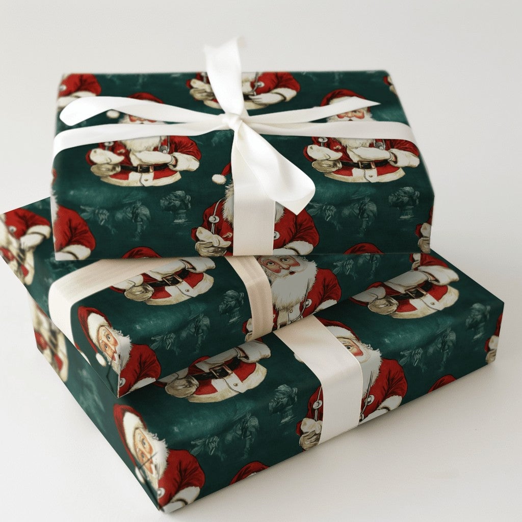 Medical Christmas Gift Wrap, Doctor Santa Wrapping Paper, Nurse Stethoscope Holiday Wrapping Paper, Healthcare Worker Wrappin