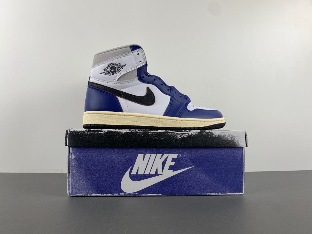 High Top Sneakers, Blue White Colorway, Lace Up Design, Casual Gift for Sneaker Fans