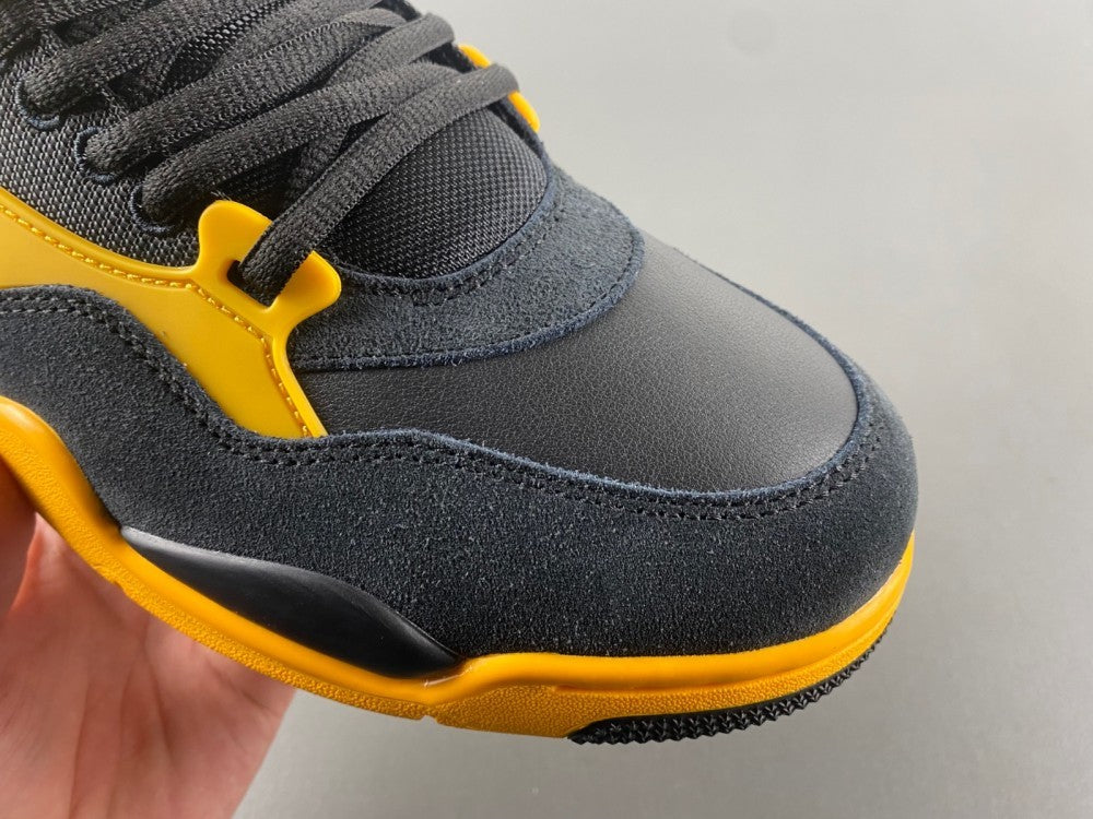 Low Top Sneakers, Black Yellow Colorway, Lace Up Design, Casual Gift for Sneaker Fans