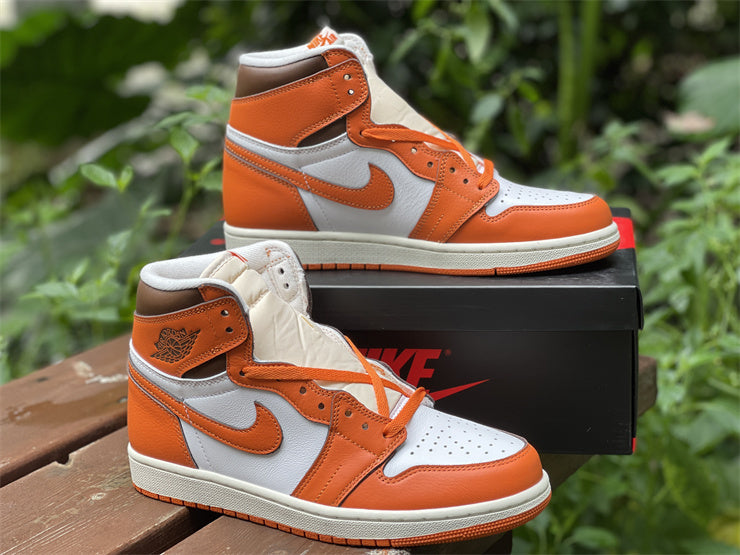 High Top Sneakers, Orange White Colorway, Lace Up Design, Casual Gift for Sneaker Fans