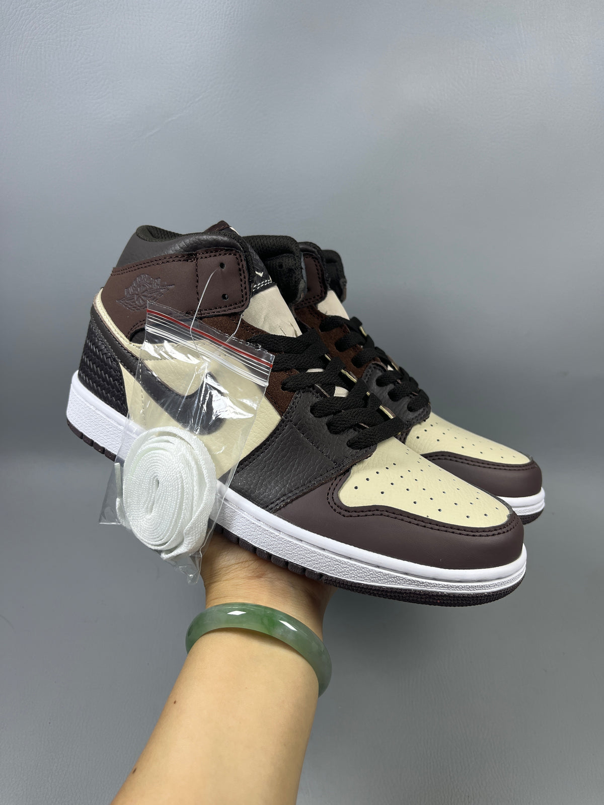 High Top Sneakers, Black Brown Colorway, Lace Up Design, Casual Gift for Sneaker Fans