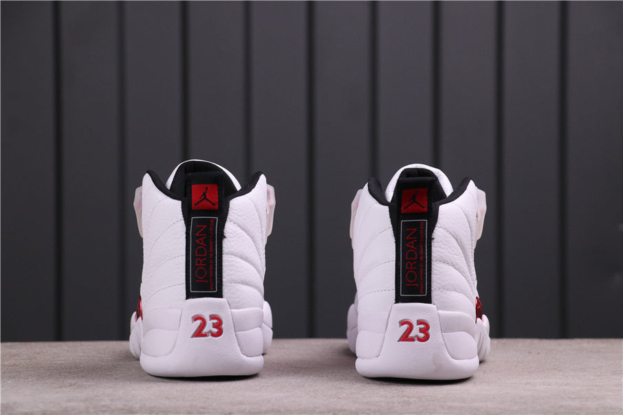 High Top Sneakers, White Red Colorway, Lace Up Design, Casual Gift for Sneaker Fans