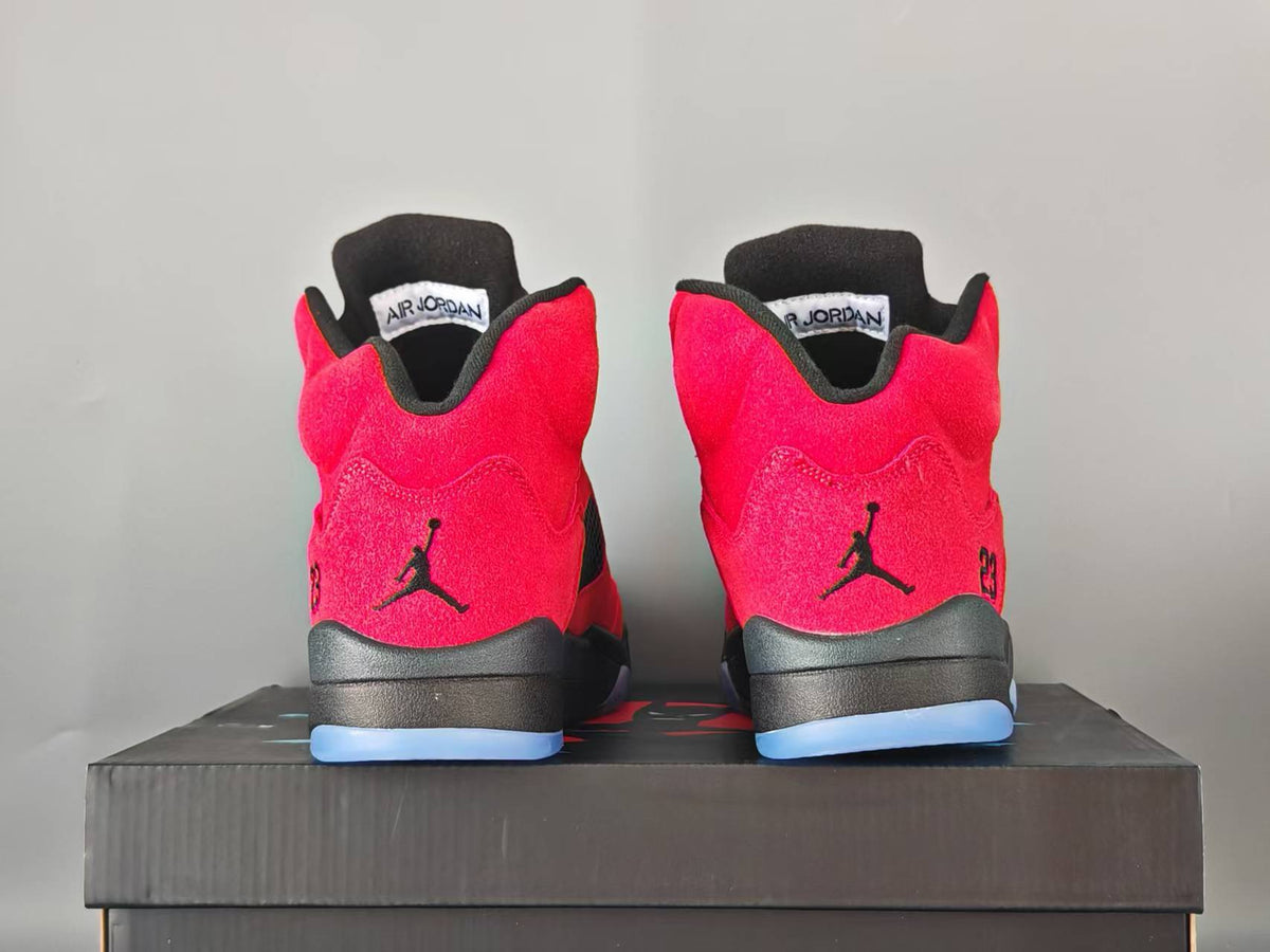 High Top Sneakers, Red Black Colorway, Lace Up Design, Casual Gift for Sneaker Fans