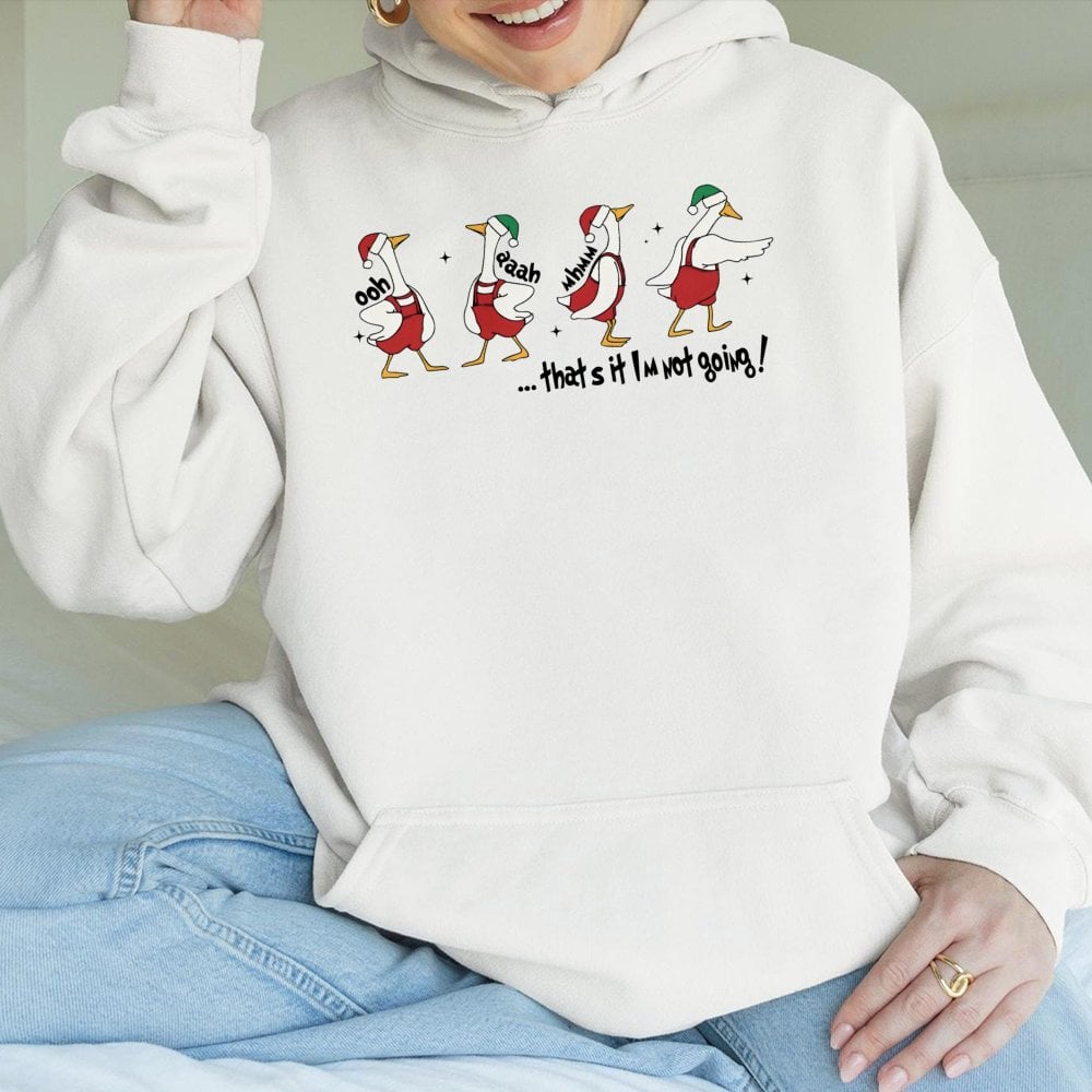Humorous Holiday Quote Sweatshirt, Silly Goose Christmas Hoodie, Retro Honk Xmas Pullover, Sarcastic Animal Lover Holiday Swe