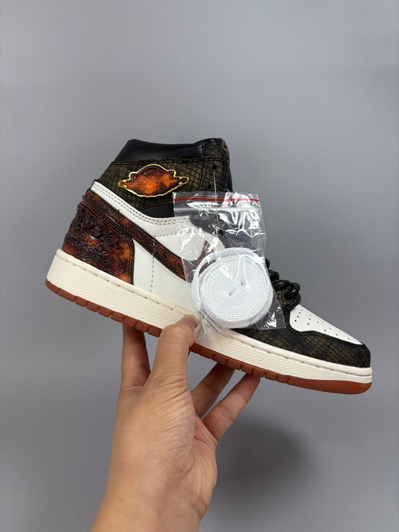High Top Sneakers, Brown White Colorway, Lace Up Design, Casual Gift for Sneaker Fans