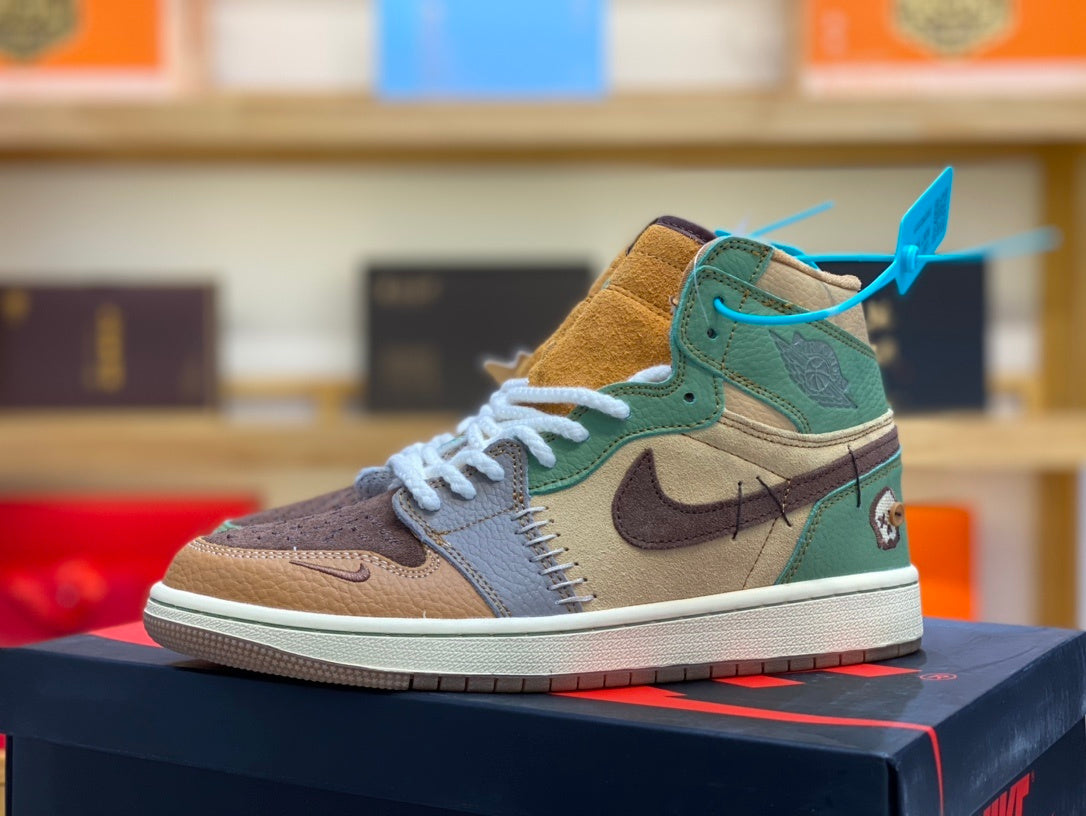 High Top Sneakers, Orange Green Colorway, Lace Up Design, Casual Gift for Sneaker Fans