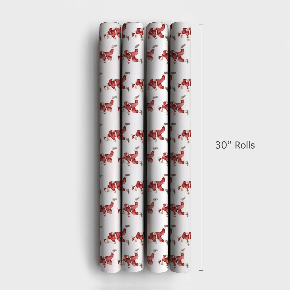 Jogging Claus Gift Wrap, Running Santa Christmas Wrapping Paper, Watercolor Runner Wrapping Paper, Humorous Holiday Fitness W