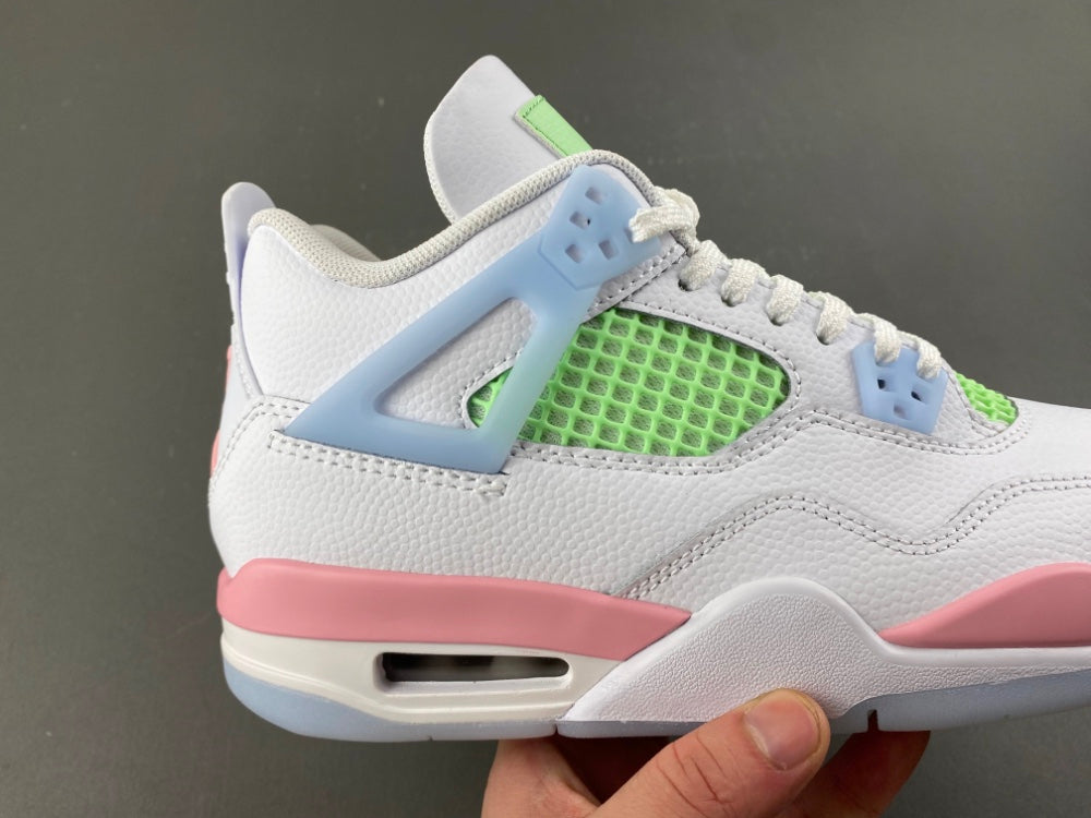 Retro Low Top Sneakers, White Green Pink Colorway, Valentine Design, Lace Up Design, Casual Gift for Sneaker Fans