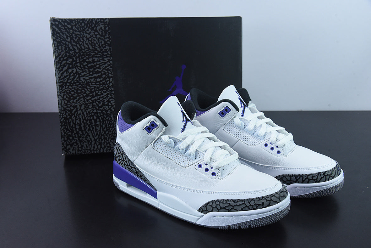 Retro Sneakers, White Purple Colorway, Lace Up Design, Casual Gift for Sneaker Fans