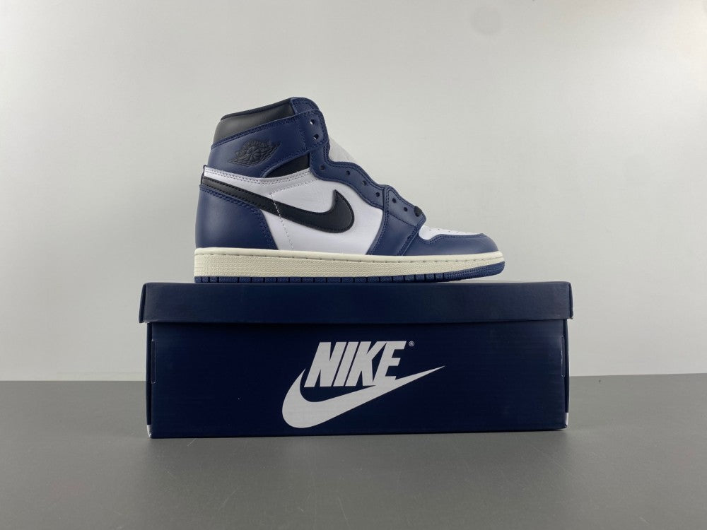 Retro High Top Sneakers, Blue White Black Colorway, Lace Up Design, Casual Gift for Sneaker Fans