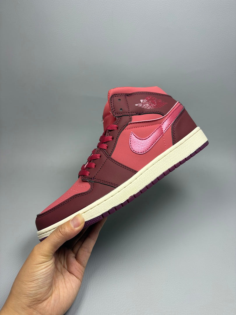 High Top Sneakers, Red Colorway, Lace Up Design, Casual Gift for Sneaker Fans