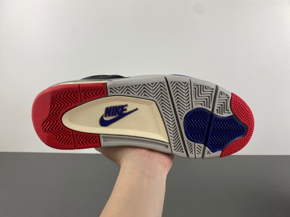 Low Top Sneakers, Blue Black Red Colorway, Lace Up Design, Casual Gift for Sneaker Fans