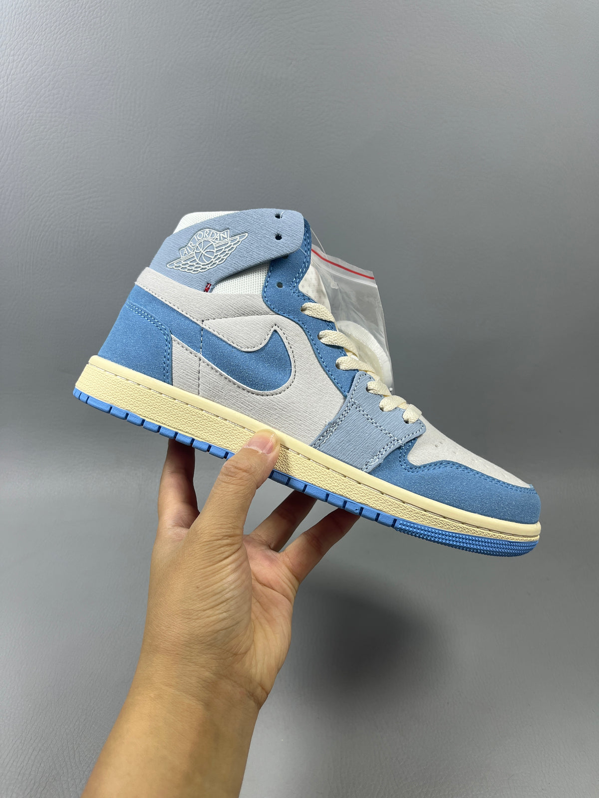High Top Sneakers, Blue Gray Colorway, Lace Up Design, Casual Gift for Sneaker Fans