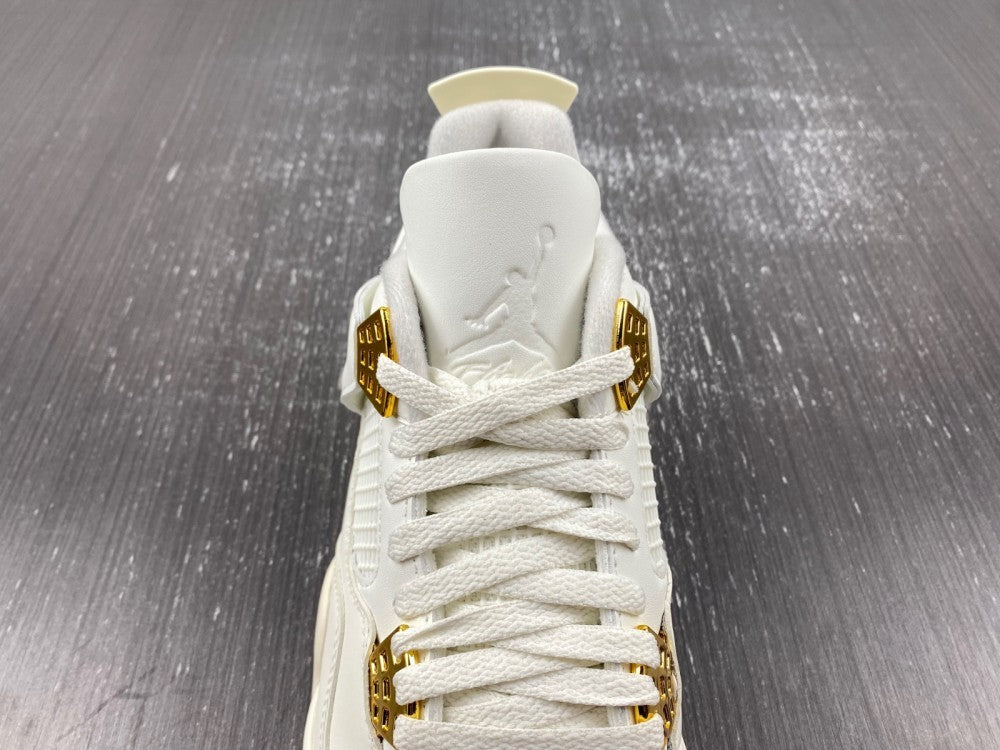 Sneakers, White Gold Colorway, Metallic Finish, Lace Up Design, Casual Gift for Sneaker Fans