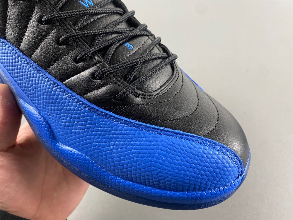 Low Top Sneakers, Royal Blue Black Colorway, Leather Footwear, Lace Up Design, Casual Gift for Sneaker Fans