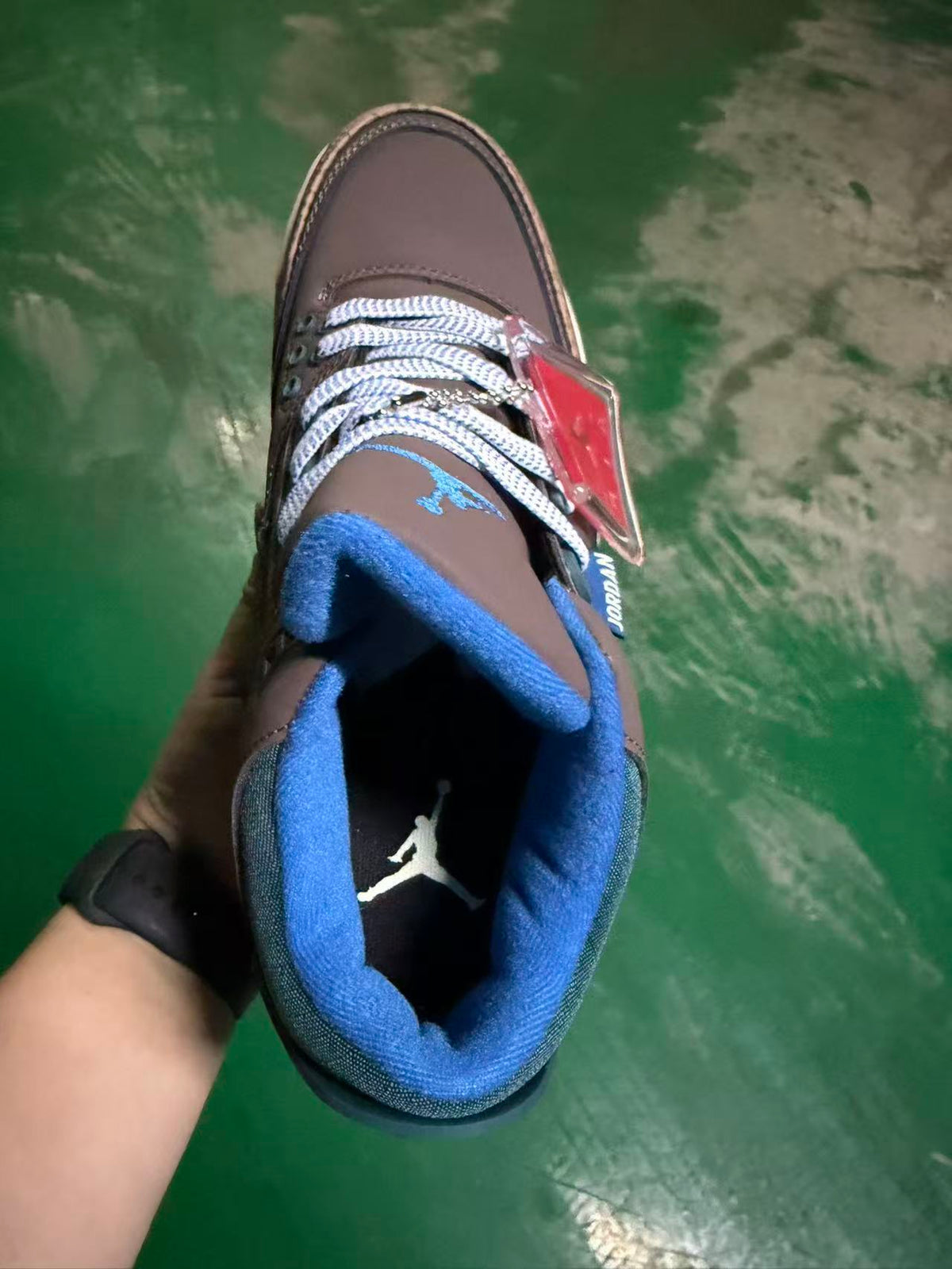 Mid Top Sneakers, Brown Blue Colorway, Lace Up Design, Casual Gift for Sneaker Fans
