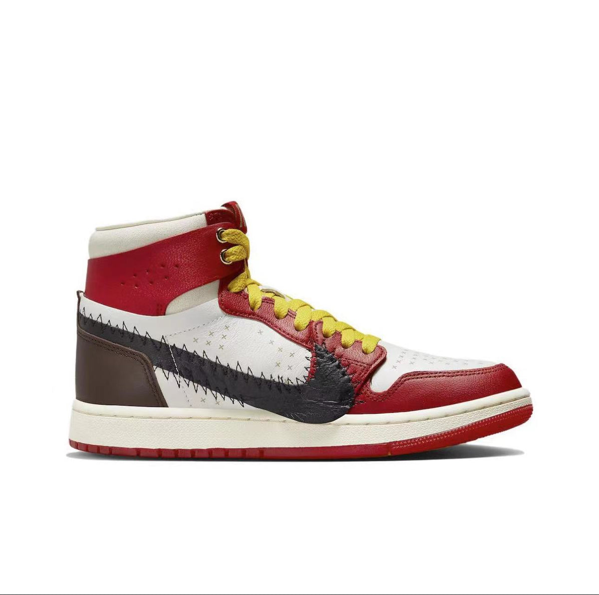 Basketball Shoes, White Black Red Colorway, Retro, High Top, Lace Up Design, Casual Gift for Shoe Lovers