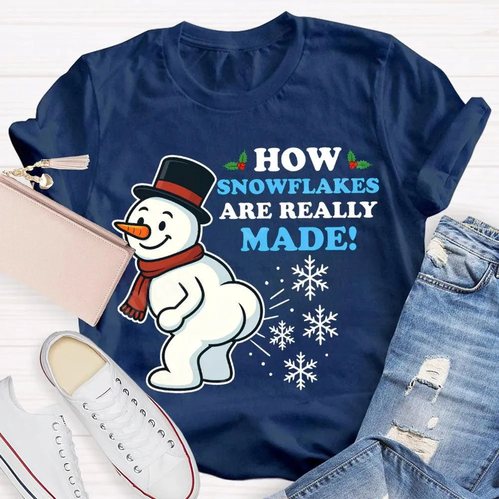 Festive Holiday Graphic Tee, Snowman Snowflake Christmas T-Shirt, Adorable Winter Snowman Shirt, Unisex Merry Christmas Tee, 