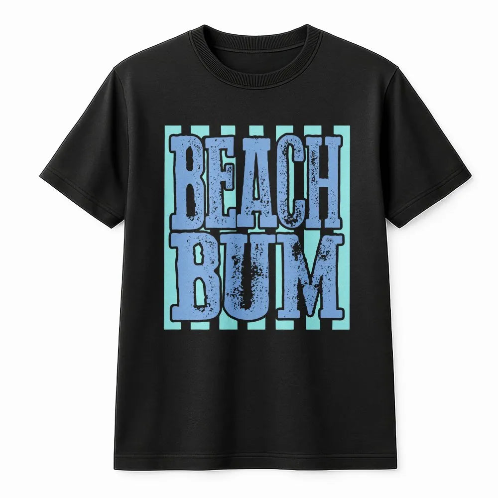 Beach Bum T-Shirt | Retro Summer Vibes Graphic Sweatshirt | Soft Cotton-Blend Pullover | Gift for Beach Lover
