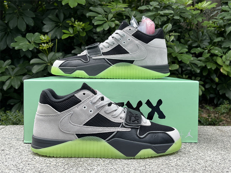 Mid Top Sneakers, Black Green Colorway, Glow in the Dark Detail, Lace Up Design, Casual Gift for Sneaker Fans