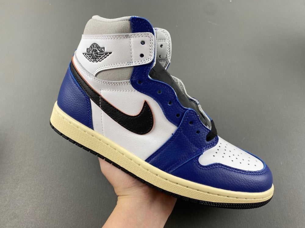 High Top Sneakers, Blue White Colorway, Lace Up Design, Casual Gift for Sneaker Fans