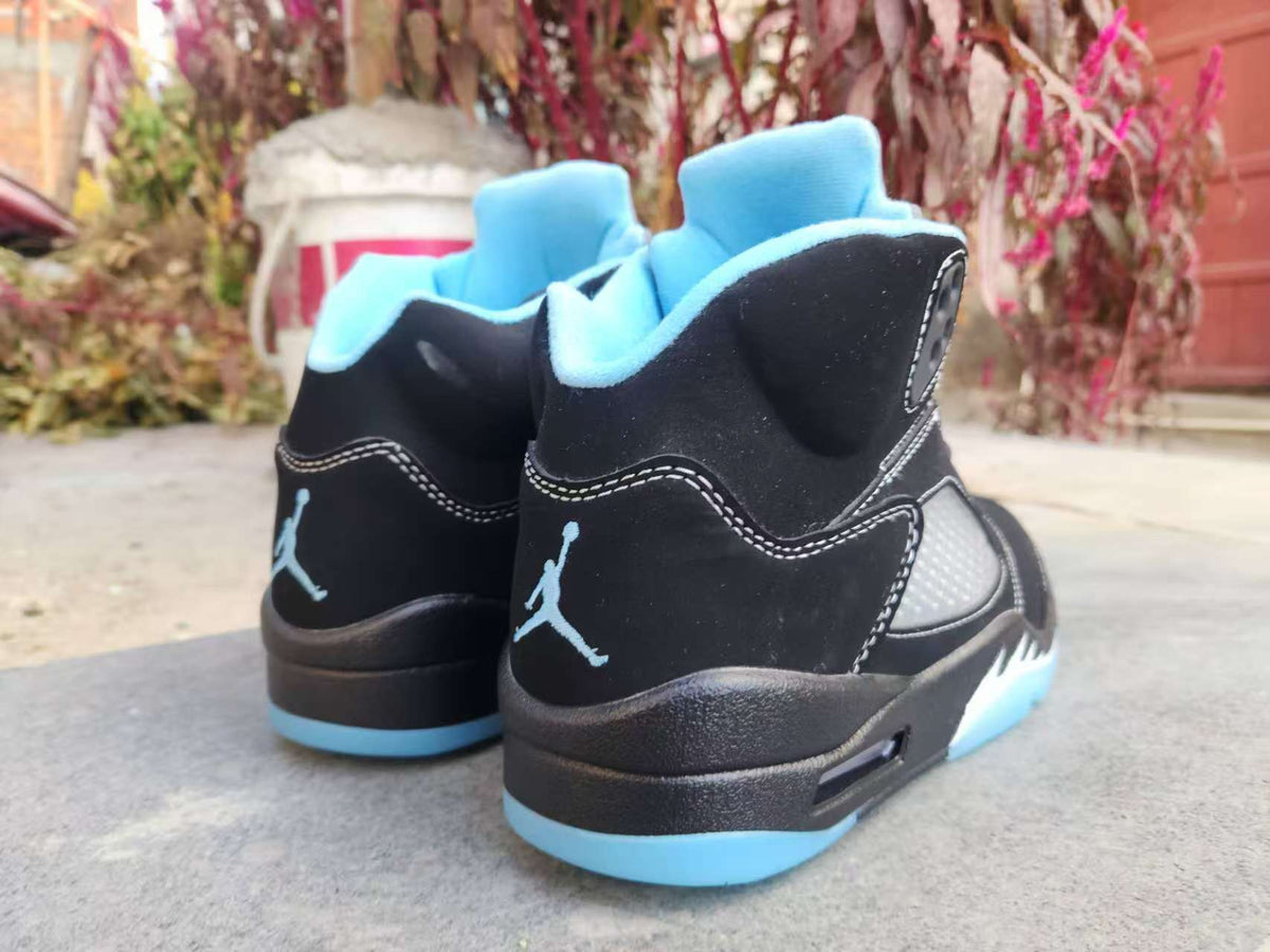 High Top Sneakers, University Blue Black Colorway, Lace Up Design, Casual Gift for Sneaker Fans