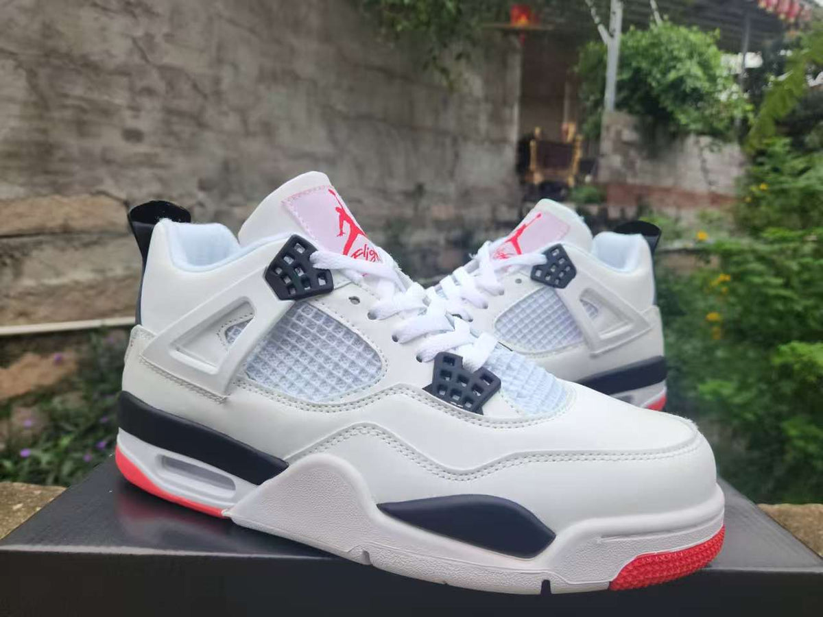Mid Top Sneakers, White Red Colorway, Lace Up Design, Casual Gift for Sneaker Fans