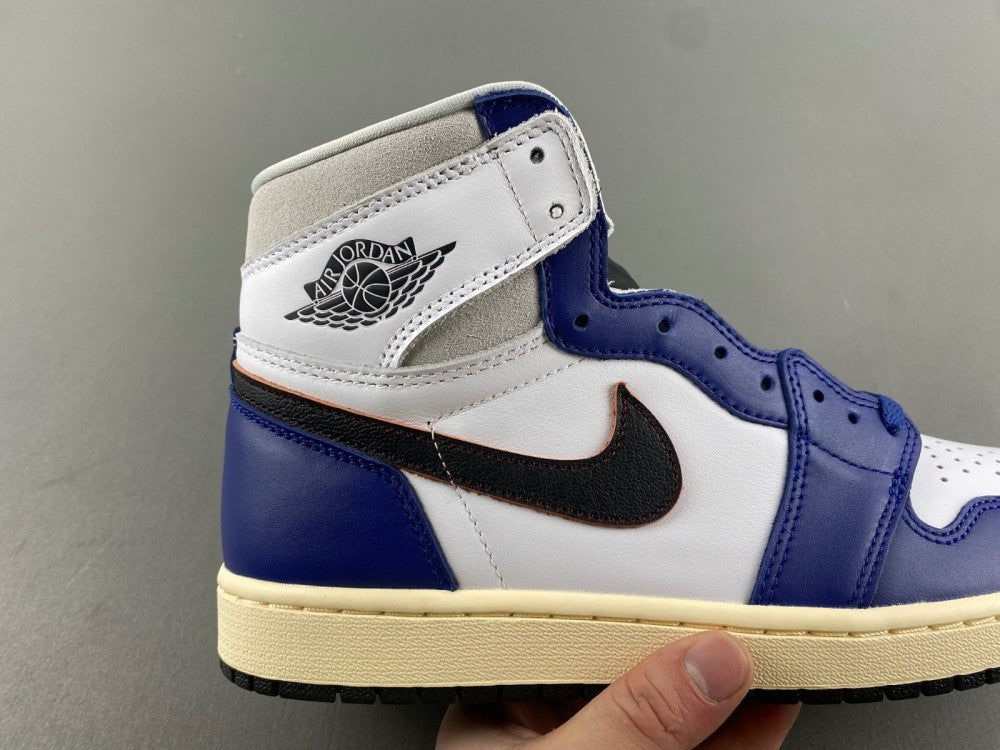 High Top Sneakers, Blue White Colorway, Lace Up Design, Casual Gift for Sneaker Fans