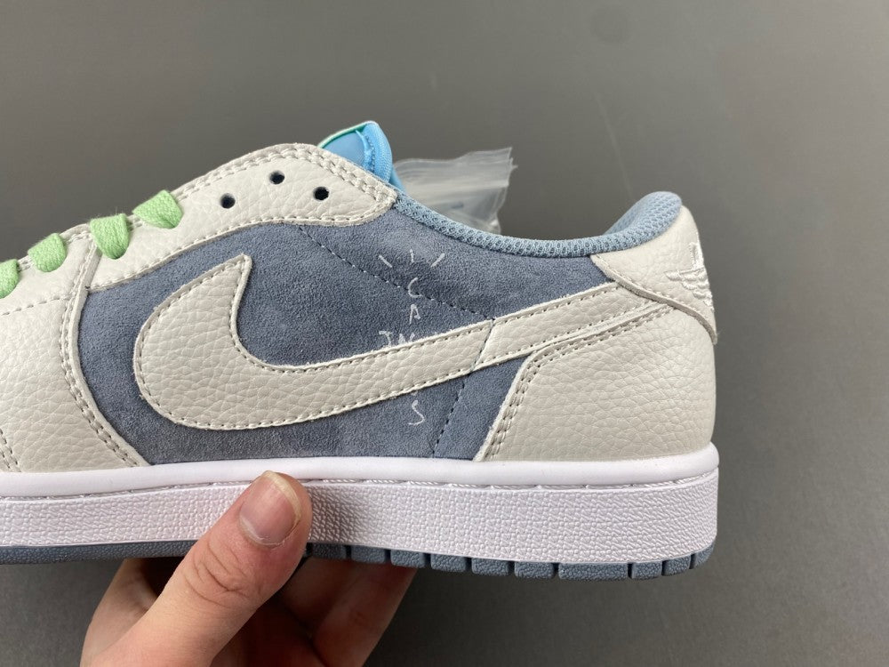 Low Top Sneakers, White Green Gray Colorway, Reverse Hook Design, Lace Up Design, Casual Gift for Sneaker Fans