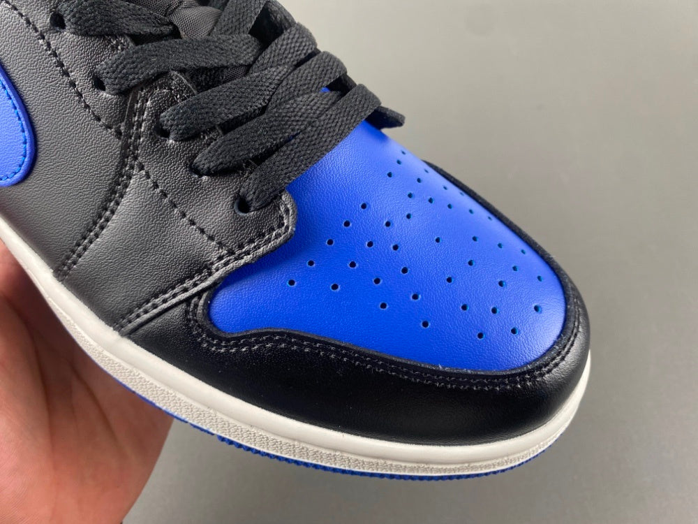 Low Top Sneakers, Royal Blue Black Colorway, Lace Up Design, Casual Gift for Sneaker Fans